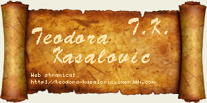Teodora Kasalović vizit kartica
